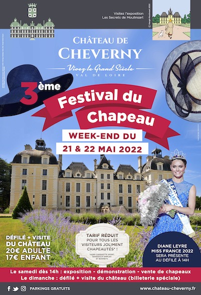 Festival du chapeau 2022 en présence de Miss France au château de Cheverny